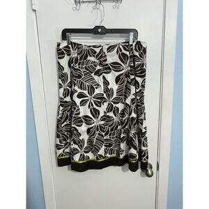 Y2k Robbie Bee Skirt Size 14 Brown Floral Boho Beachy Monica Friends